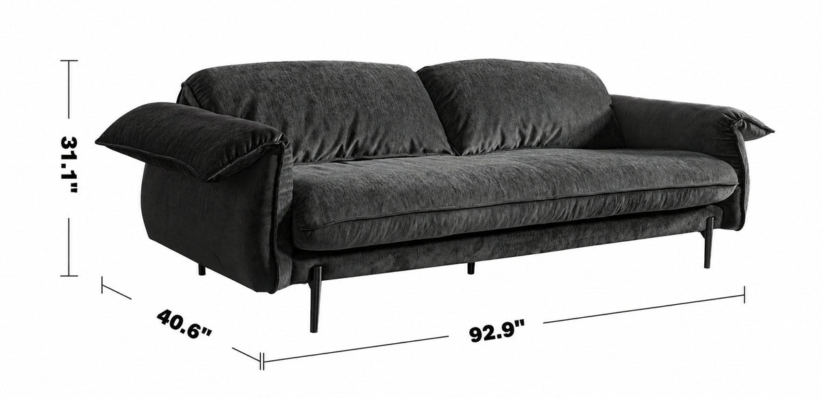 Modern Chenille Velvet Fabric 3 Seater Sofa DUSHEIN Size Chart