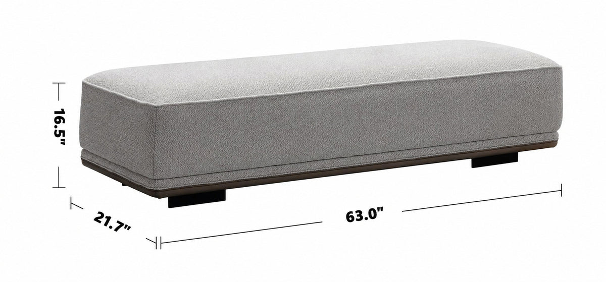 Minimalist Mixed Weave Fabric Modular Ottoman ELEGANZA L Size Chart