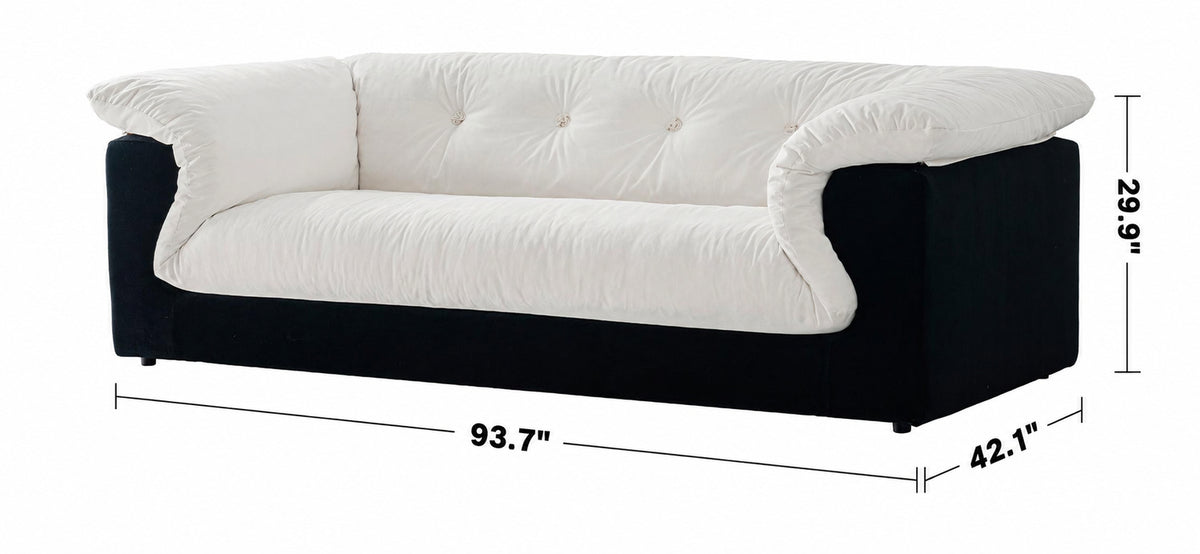 Cream Suede Fabric 3 Seater Sofa CAMELLIA Size Chart