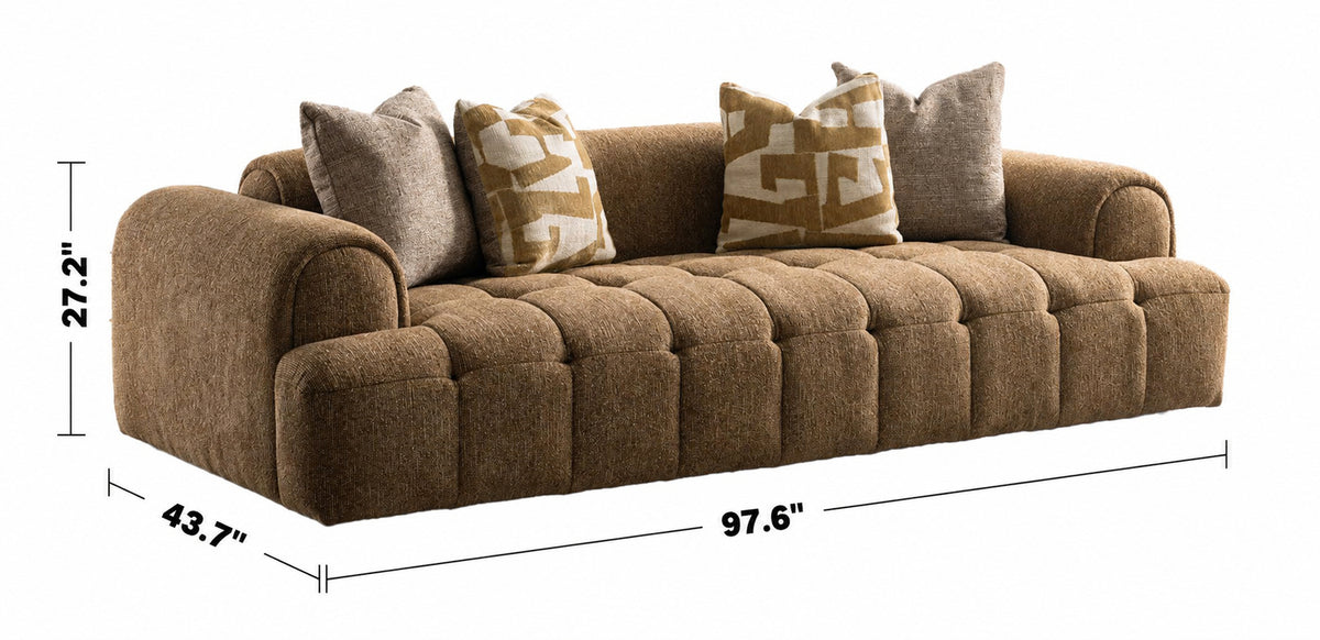 Modern Mixed Weave Fabric 3 Seater Sofa PUFF Size Chart