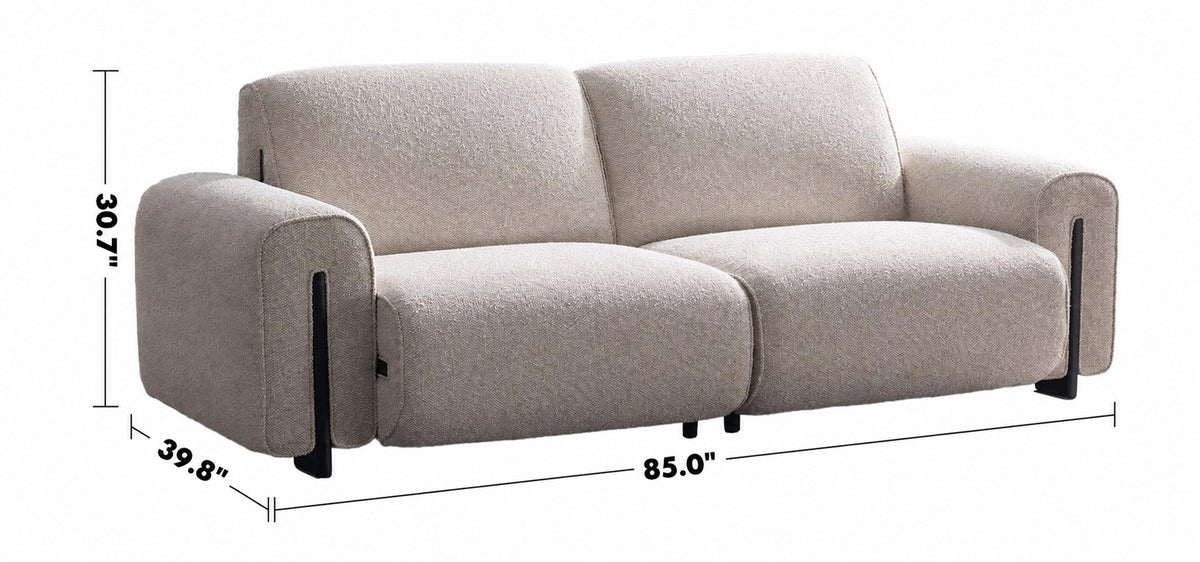 Minimalist Boucle Fabric Modular 3 Seater Sofa COLLE Size Chart