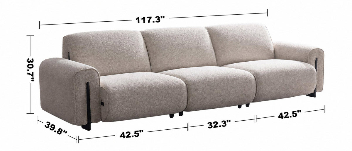 Minimalist Boucle Fabric Modular 4 Seater Sofa COLLE Size Chart