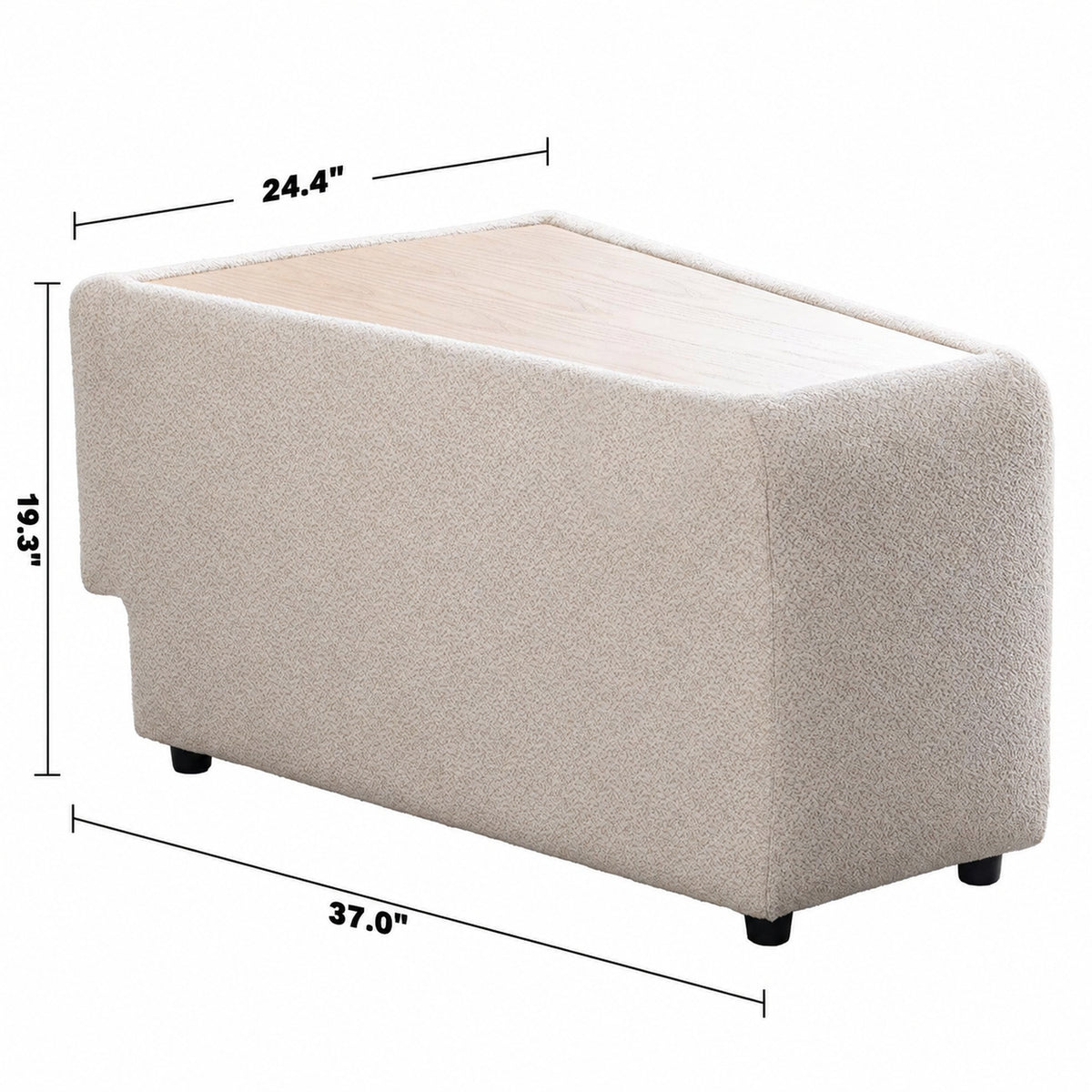 Scandinavian Boucle Fabric Modular Side Table RENE Size Chart