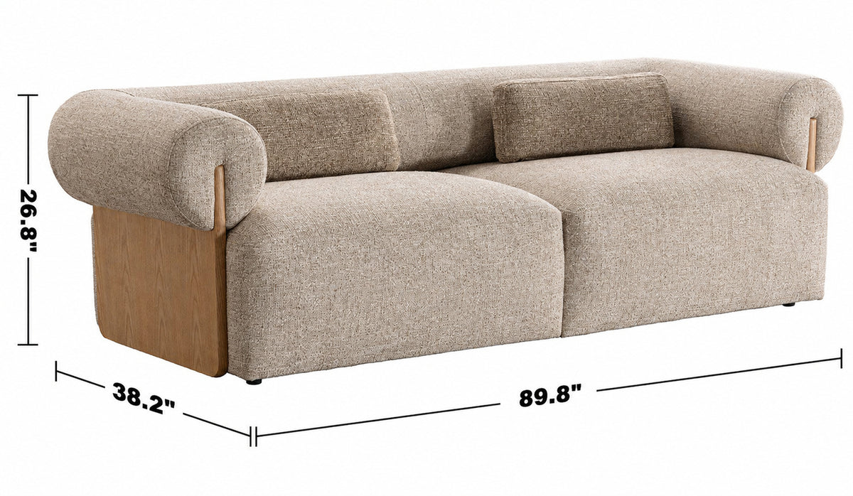 Scandinavian Mixed Weave Fabric 3 Seater Sofa LANGE Size Chart