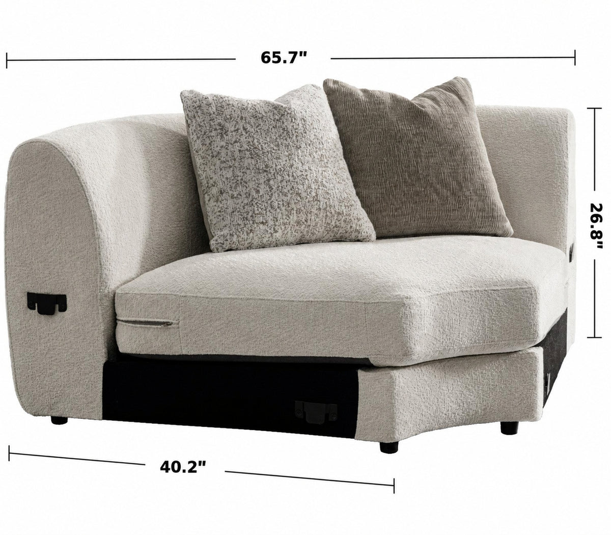 Modern Velvet Fabric Modular Joint Connection 1 Seater Sofa FABLE Size Chart