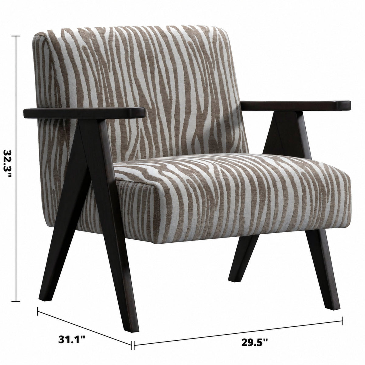 Japandi Mixed Weave Fabric 1 Seater Sofa STUA Size Chart
