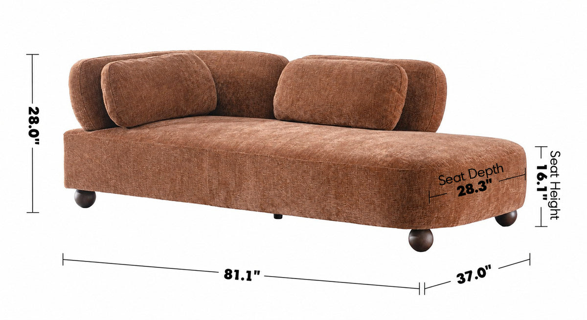 Cream Velvet Fabric Modular Chaise 2 Seater Sofa BUBBA Size Chart