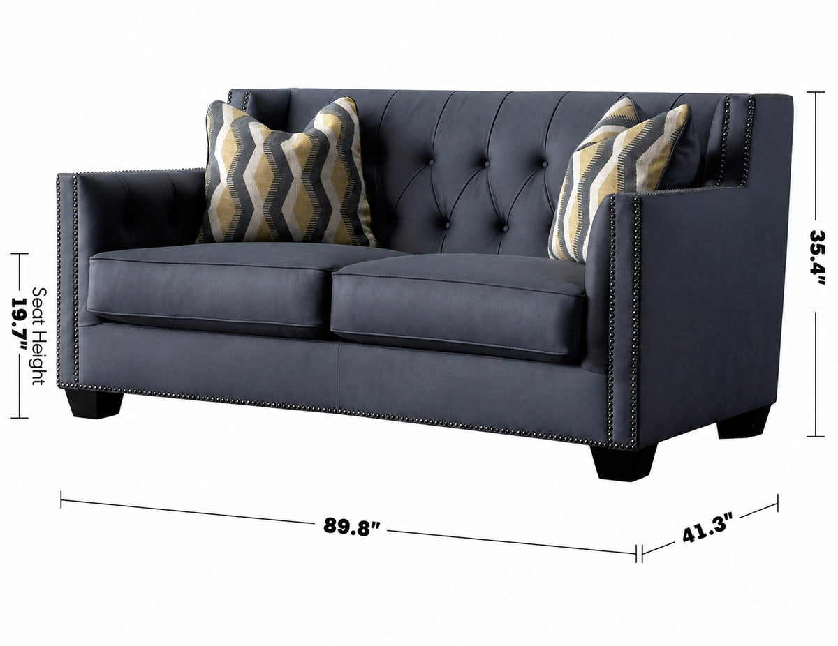 Vintage Microfiber Leather 2 Seater Sofa GRIMM Size Chart