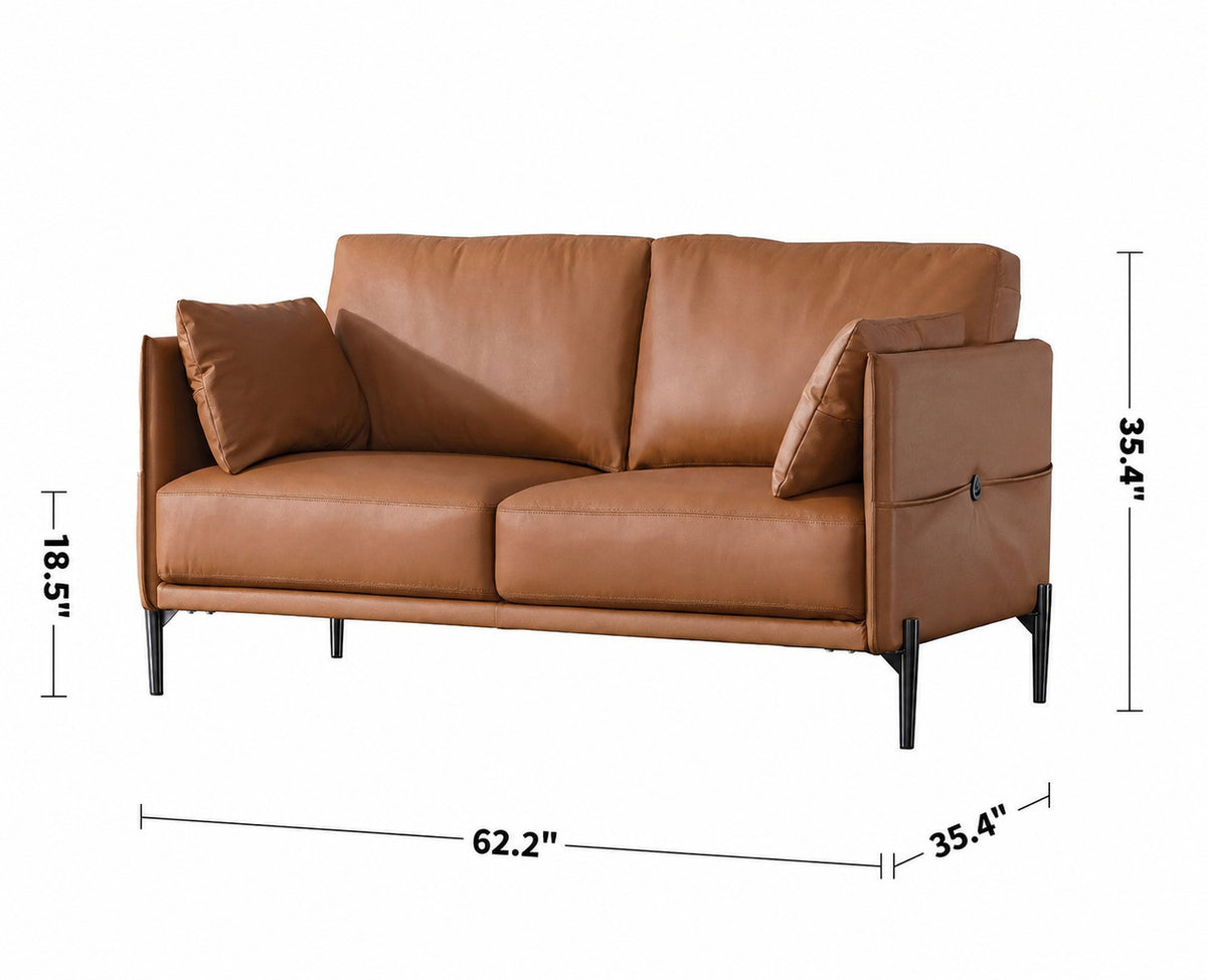 Modern Genuine Leather 2 Seater Sofa DANTE Size Chart