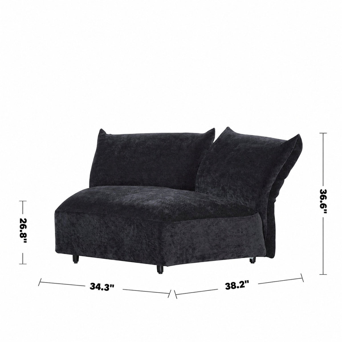 Modern Velvet Fabric Modular Small Joint Connection Sofa FLOWER Size Chart