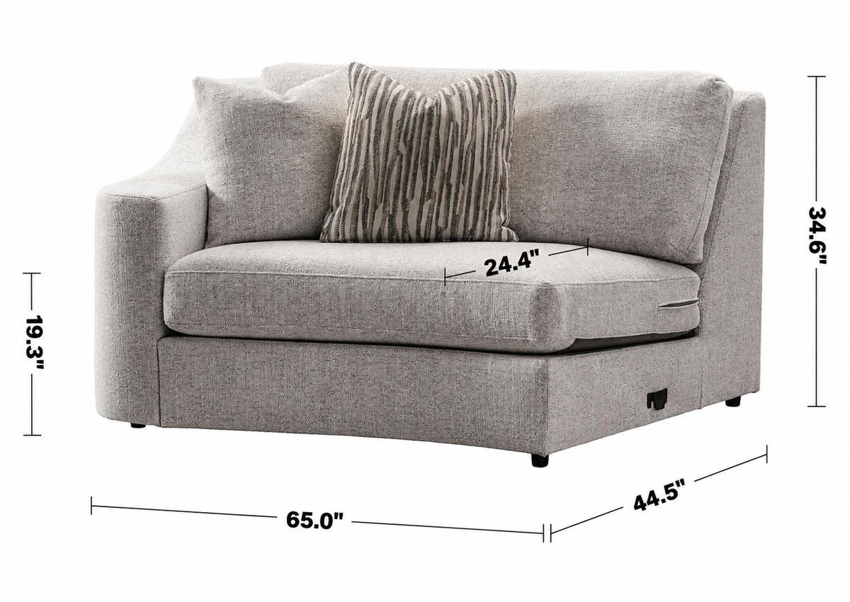Modern Mixed Weave Fabric Modular Corner 2 Seater Sofa TERRA Size Chart
