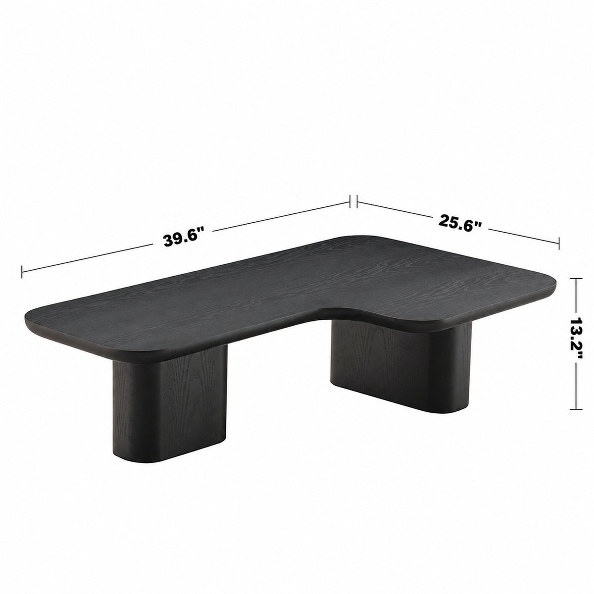 Japandi Ash Wood Coffee Table NOIRU Size Chart
