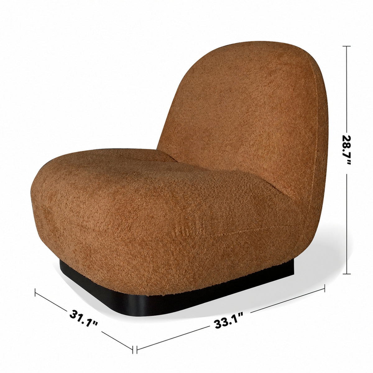 Cream Boucle Fabric 1 Seater Sofa VELORA Size Chart