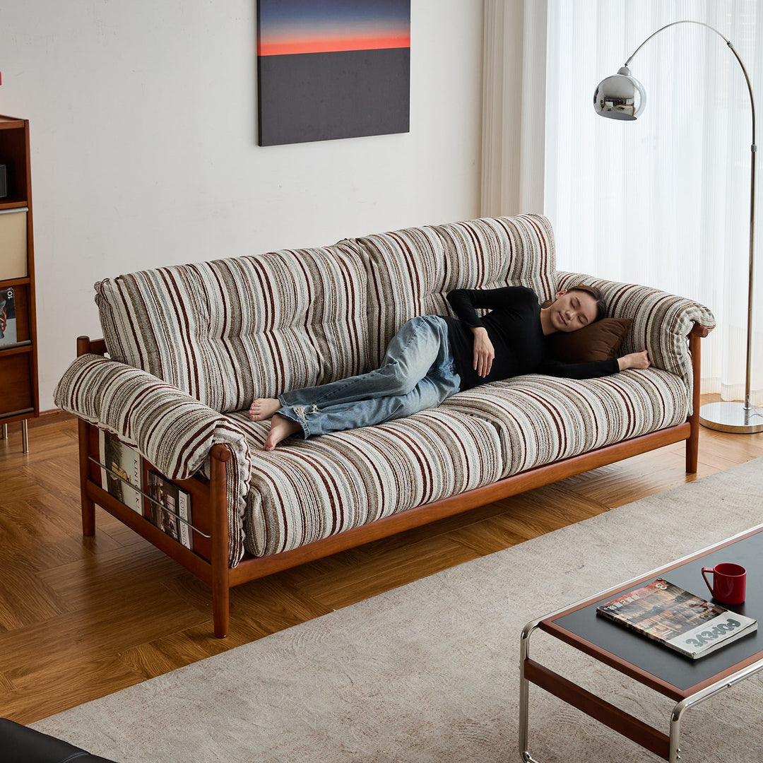 Scandinavian Chenille Velvet Fabric Boxwood 3 Seater Sofa OPEN BACKED