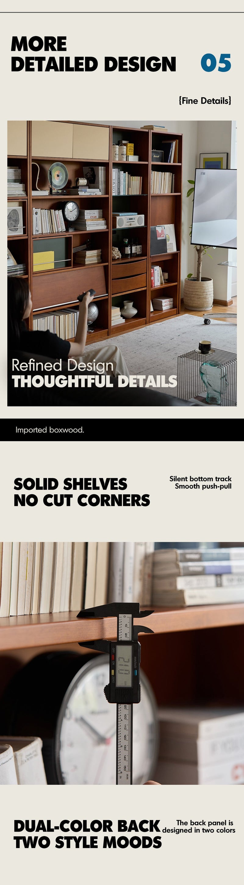Bauhaus Boxwood Extendable Study Desk Bookshelf MIES More Details and Instruction_7