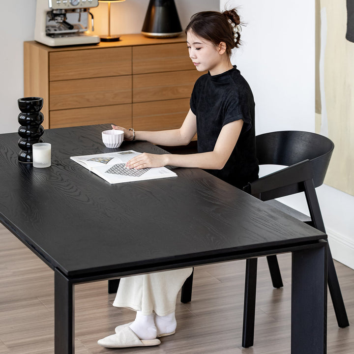Minimalist Ash Wood Dining Table BLACK HORIZON