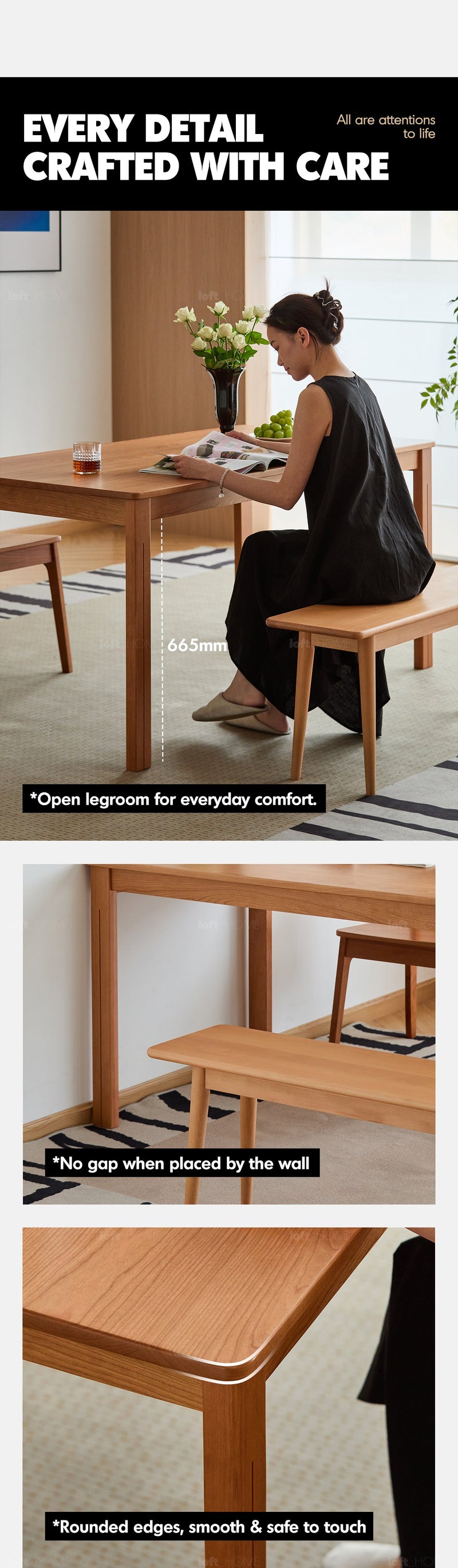 Scandinavian Cherry Wood Dining Table ECLIPSE More Details and Instruction_5