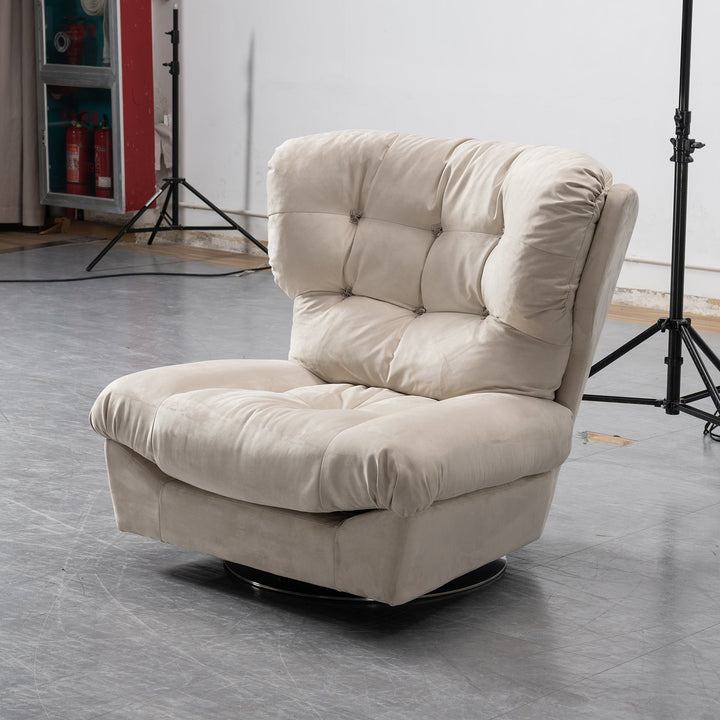 Contemporary Suede Fabric Revolving 1 Seater Sofa MILANO