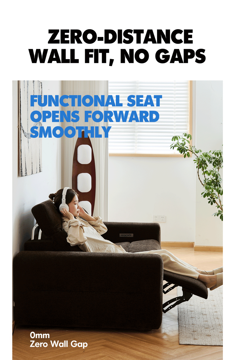 Cream Chenille Velvet Fabric Electric Recliner 2 Seater Sofa LOLO More Details and Instruction_5