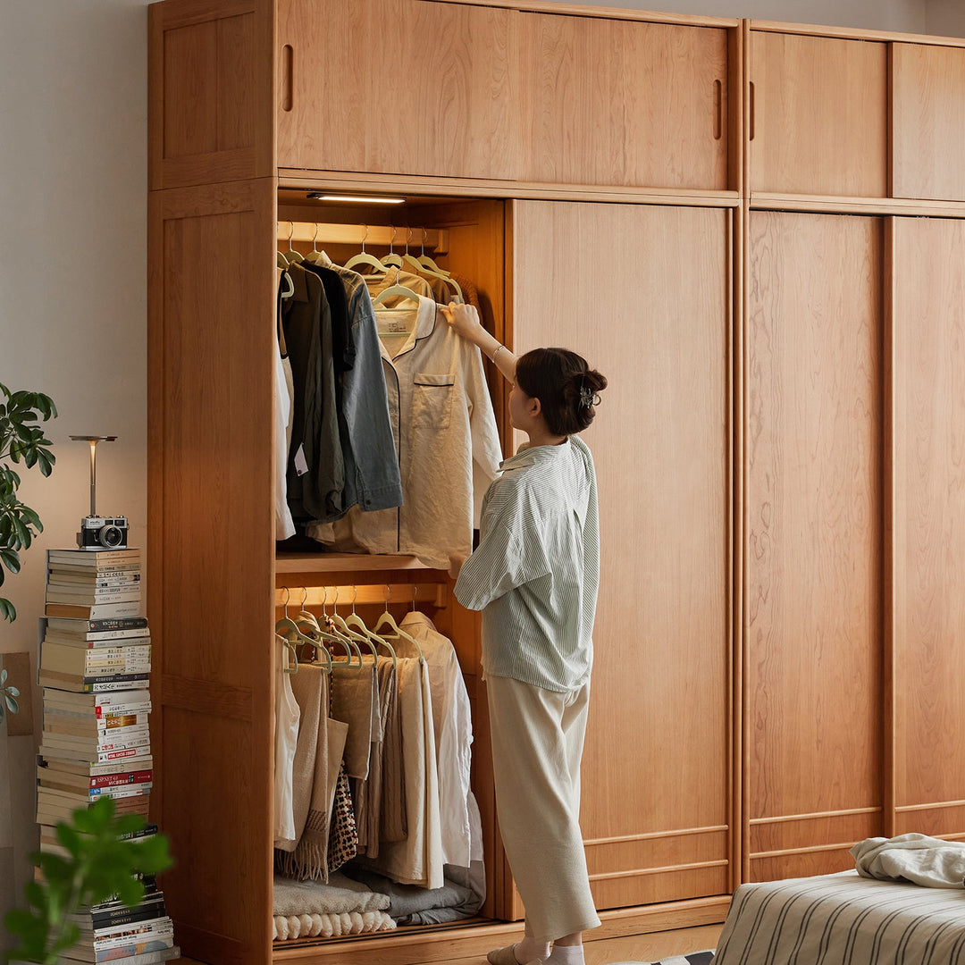Scandinavian Cherry Wood Sliding Door Wardrobe AUTUMN
