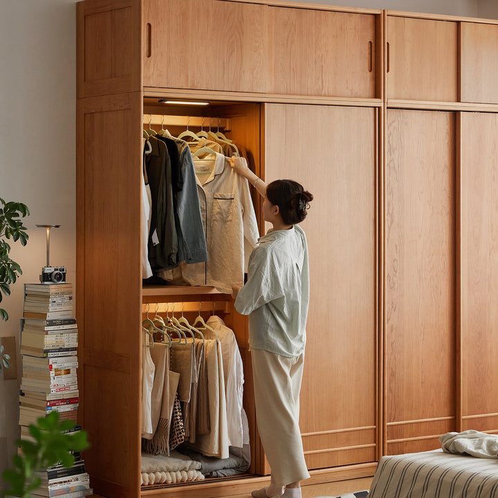 Scandinavian Cherry Wood Sliding Door Wardrobe AUTUMN