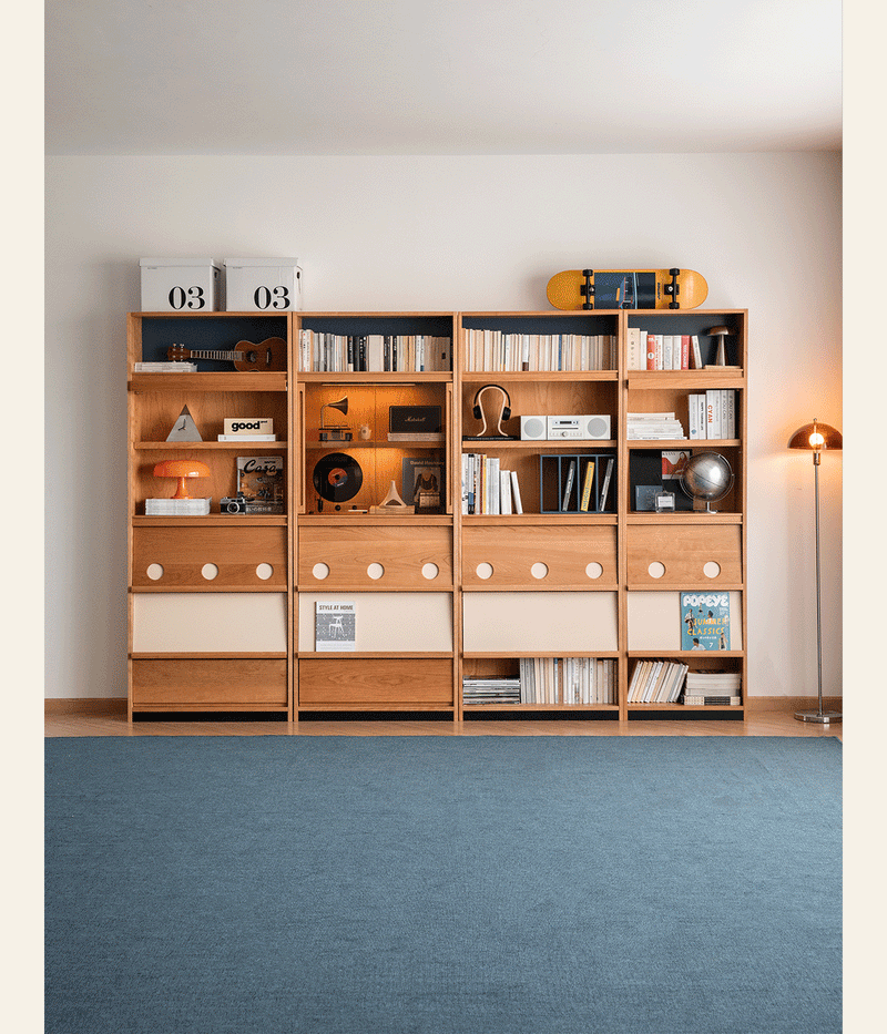 Scandinavian Cherry Wood Bookshelf TIME More Details and Instruction_6