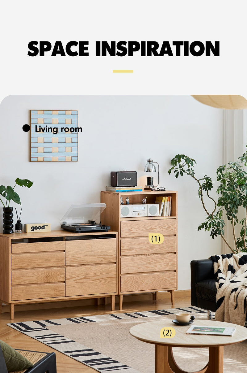 Scandinavian Oak Wood Chest Of 6 Drawers FLOATING LIGHT More Details and Instruction_4