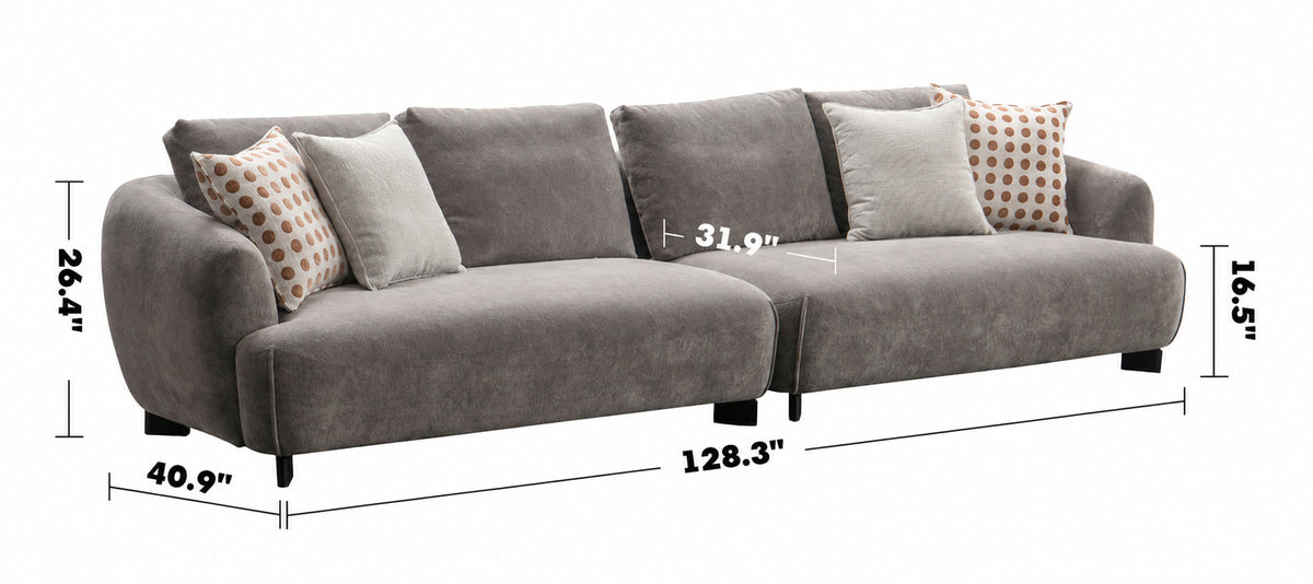 Modern Sherpa Fabric 5 Seater Sofa GRAND Size Chart