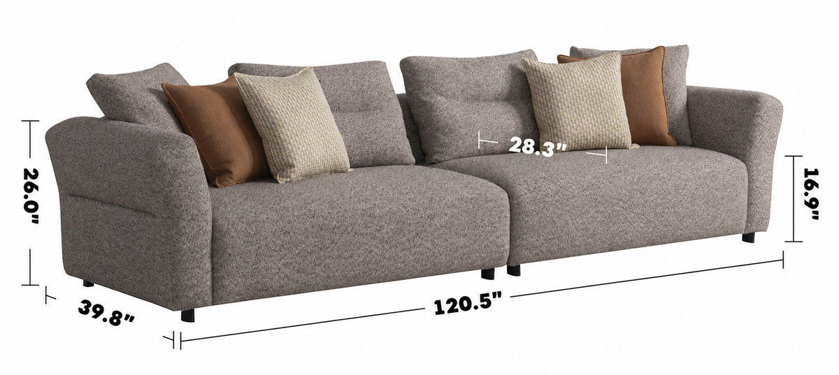 Minimalist Mixed Weave Fabric 4 Seater Sofa GLIDER Size Chart