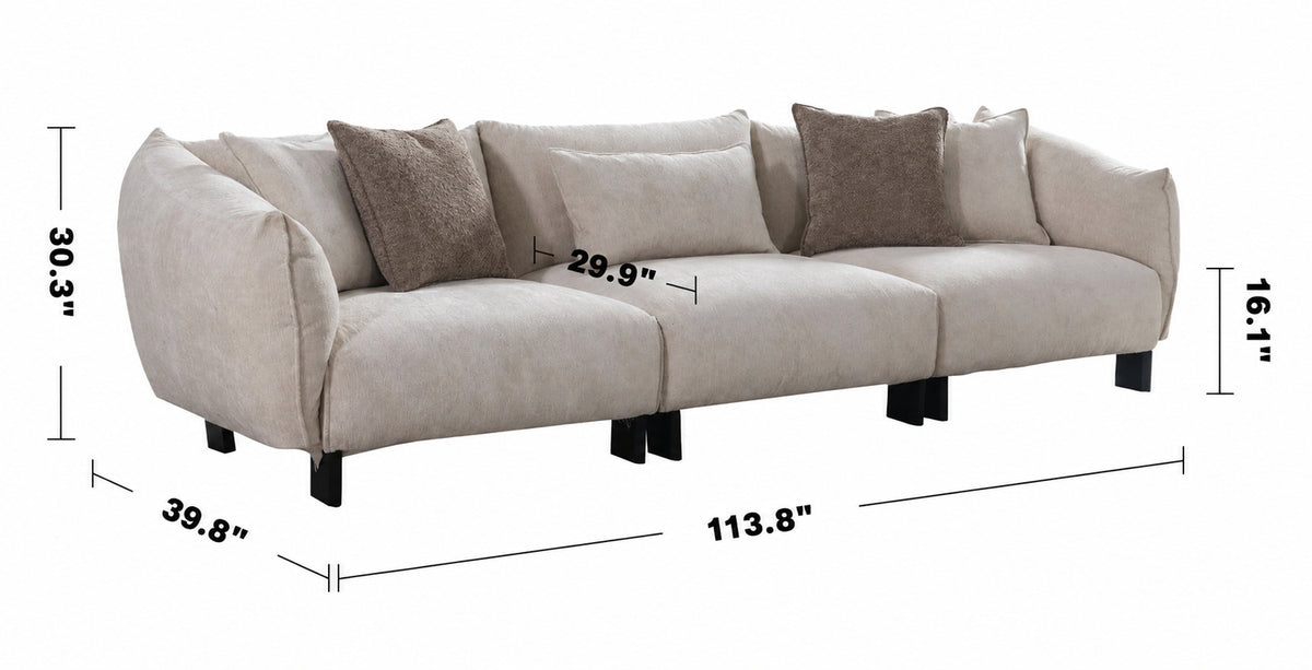 Modern Mixed Weave Fabric 4 Seater Sofa NEST Size Chart