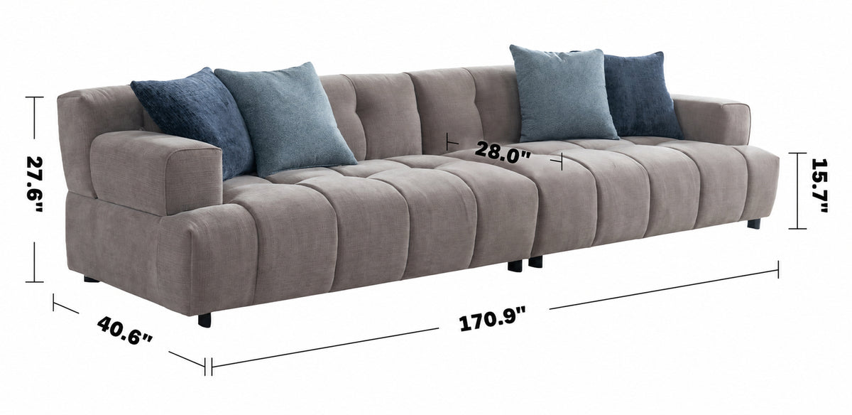 Modern Mixed Weave Fabric 7 Seater Sofa LUNA Size Chart