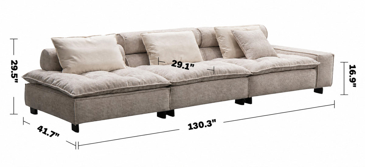 Modern Mixed Weave Fabric 5 Seater Sofa AUMN Size Chart