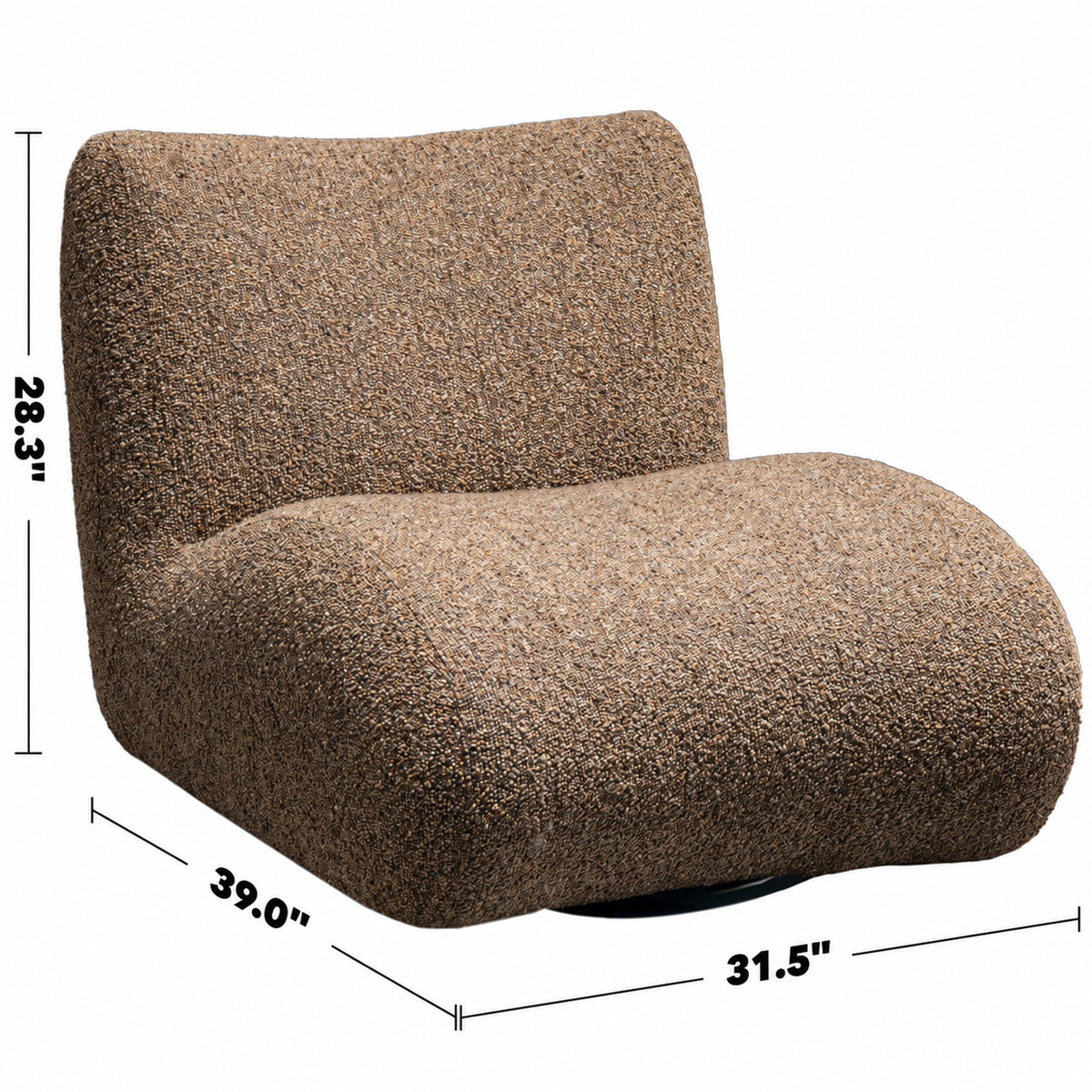Cream Boucle Fabric 1 Seater Sofa POD Size Chart