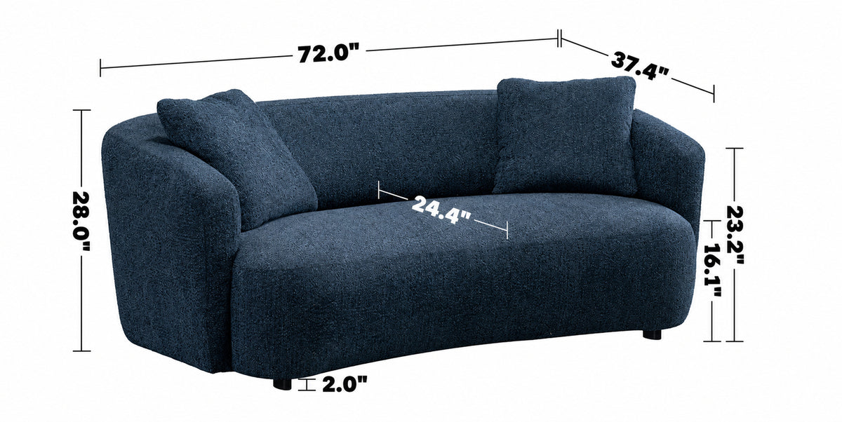 Cream Mixed Weave Fabric 2 Seater Sofa NAVI Size Chart