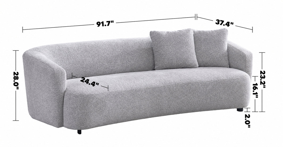 Cream Mixed Weave Fabric 3 Seater Sofa NAVI Size Chart