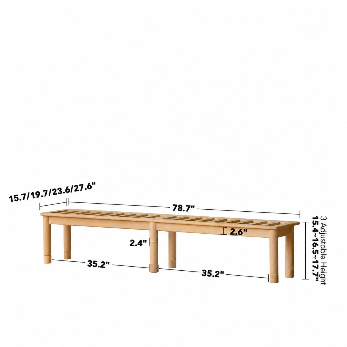 Scandinavian Poplar Wood Extended Splicing Bed Frame With Mattress SELA Size Chart