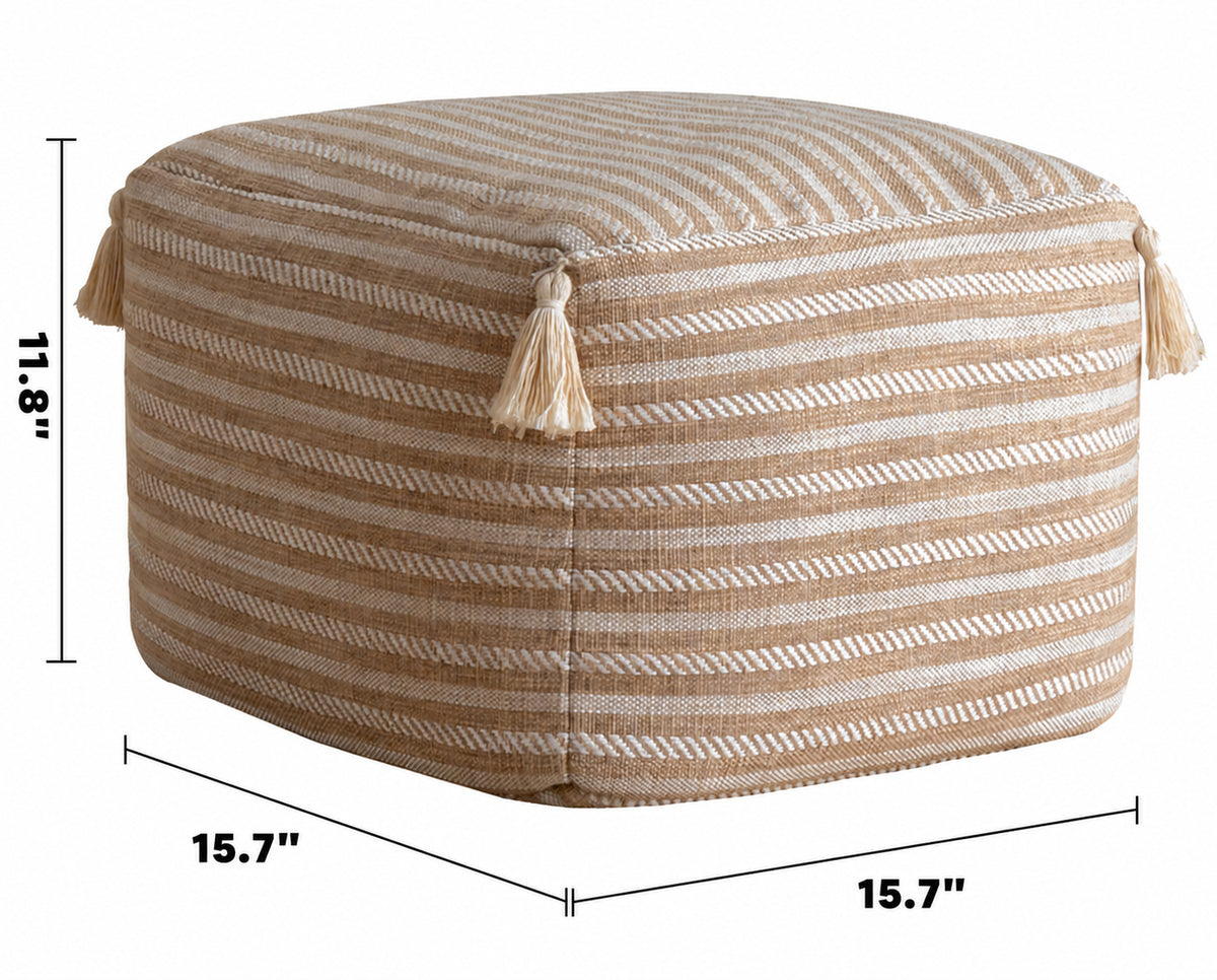 Scandinavian Mixed Weave Fabric Ottoman BEANIE Size Chart