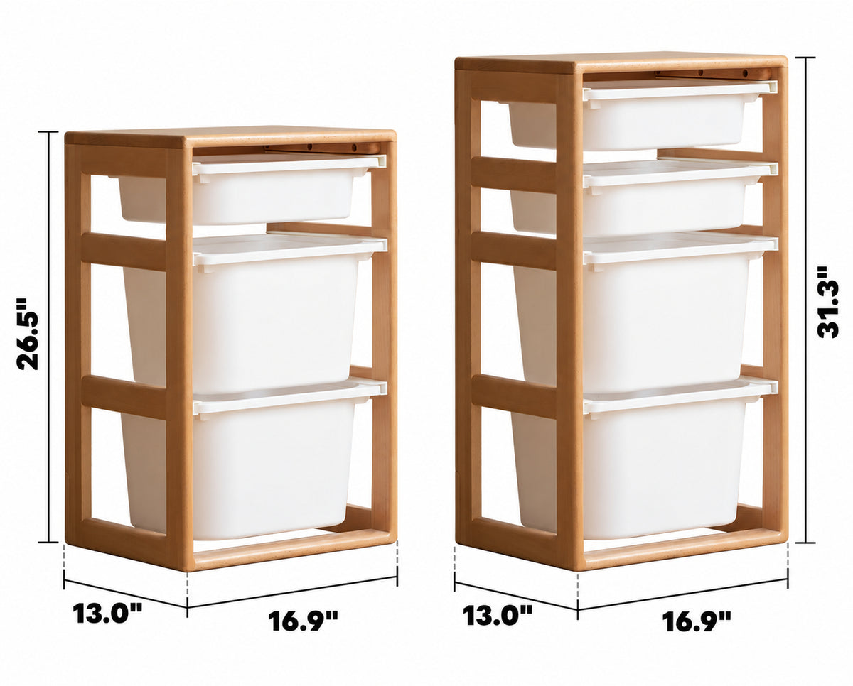 Scandinavian Poplar Wood Kids Storage Drawer Cabinet CUBBY Size Chart_2