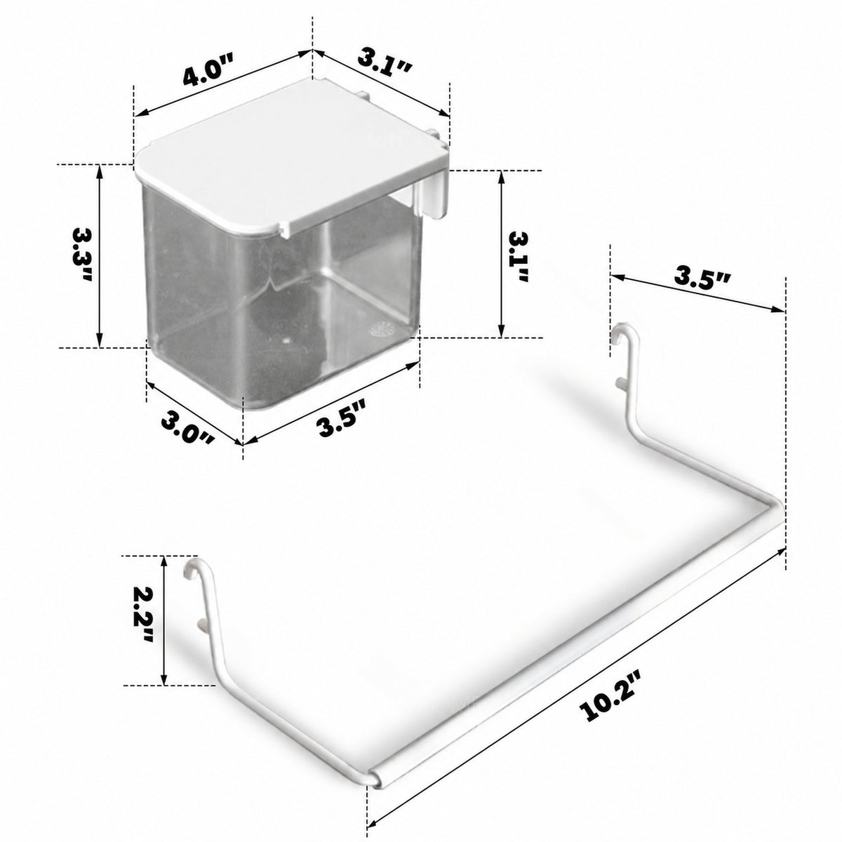 Pegboard Hooks Racks Storage Boxes Accessories Set HOOKUP Size Chart_2