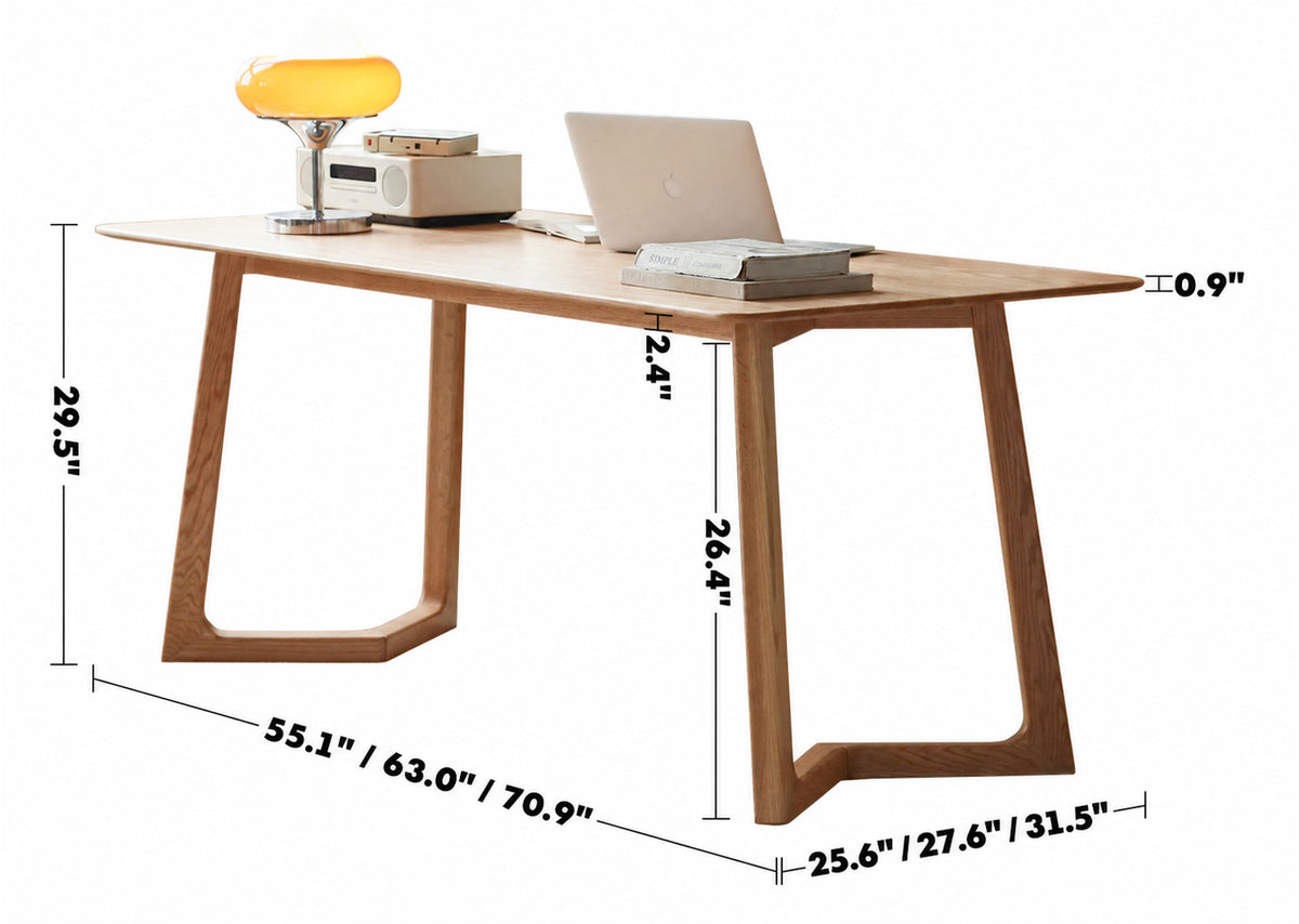 Scandinavian Oak Wood Dining Table BERLIN Size Chart