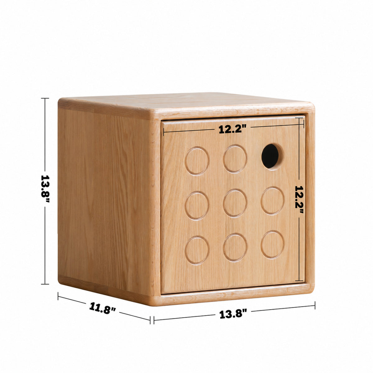 Scandinavian Oak Wood Modular Storage Cabinet DICE Size Chart