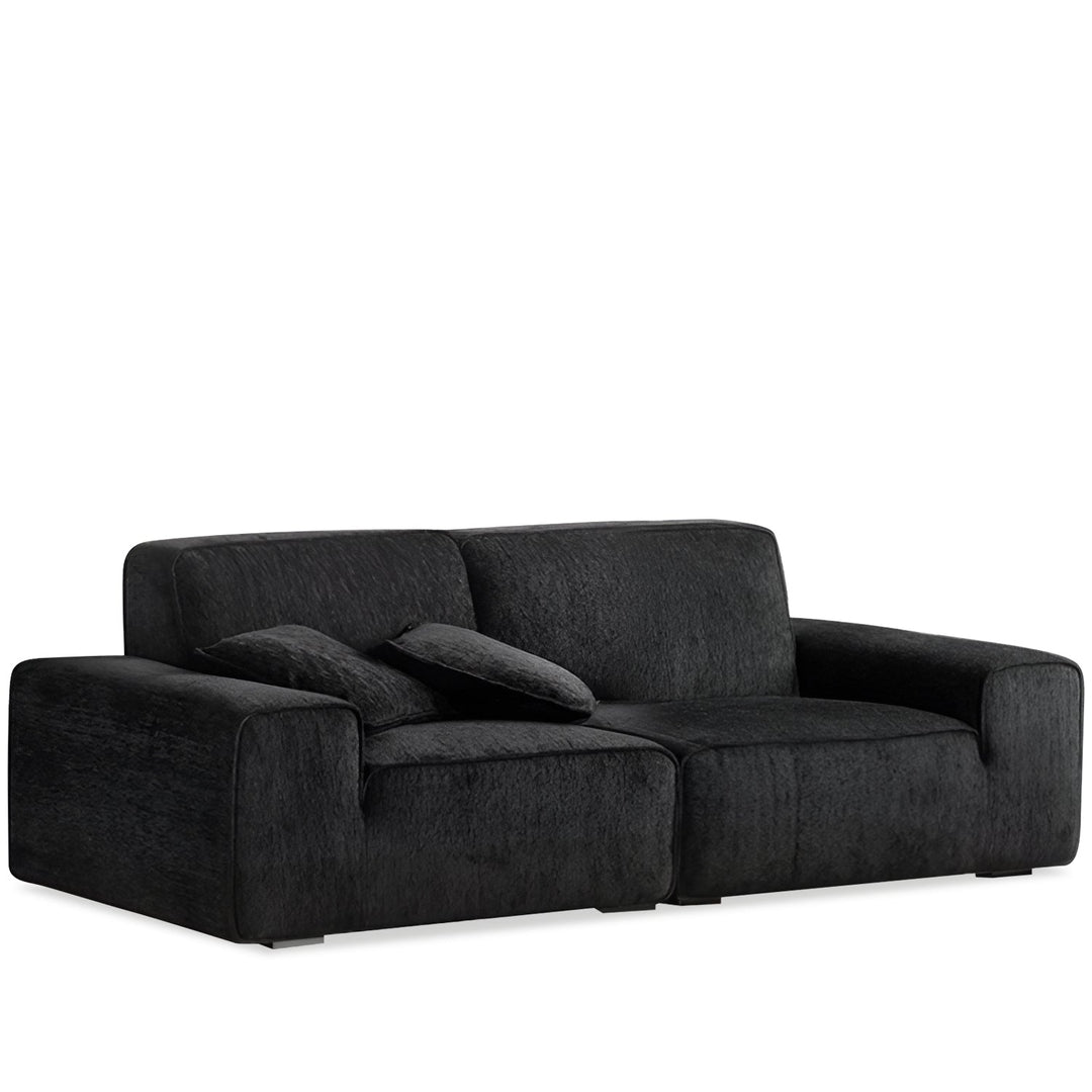 Minimalist chenille velvet fabric 3 seater sofa tufty time in white background.