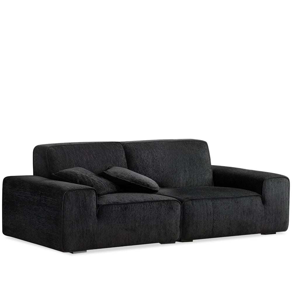 Minimalist chenille velvet fabric 3 seater sofa tufty time in white background.