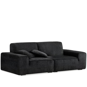 Minimalist chenille velvet fabric 3 seater sofa tufty time in white background.
