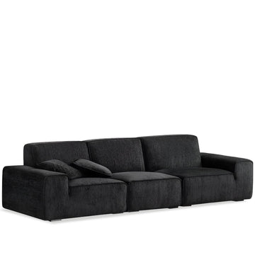 Minimalist chenille velvet fabric 4 seater sofa tufty time in white background.