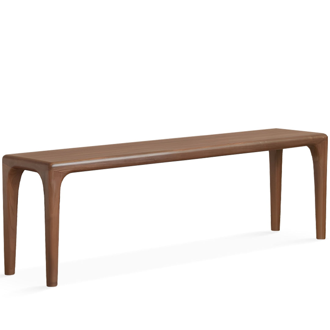 Japandi walnut wood dining bench conti environmental situation.