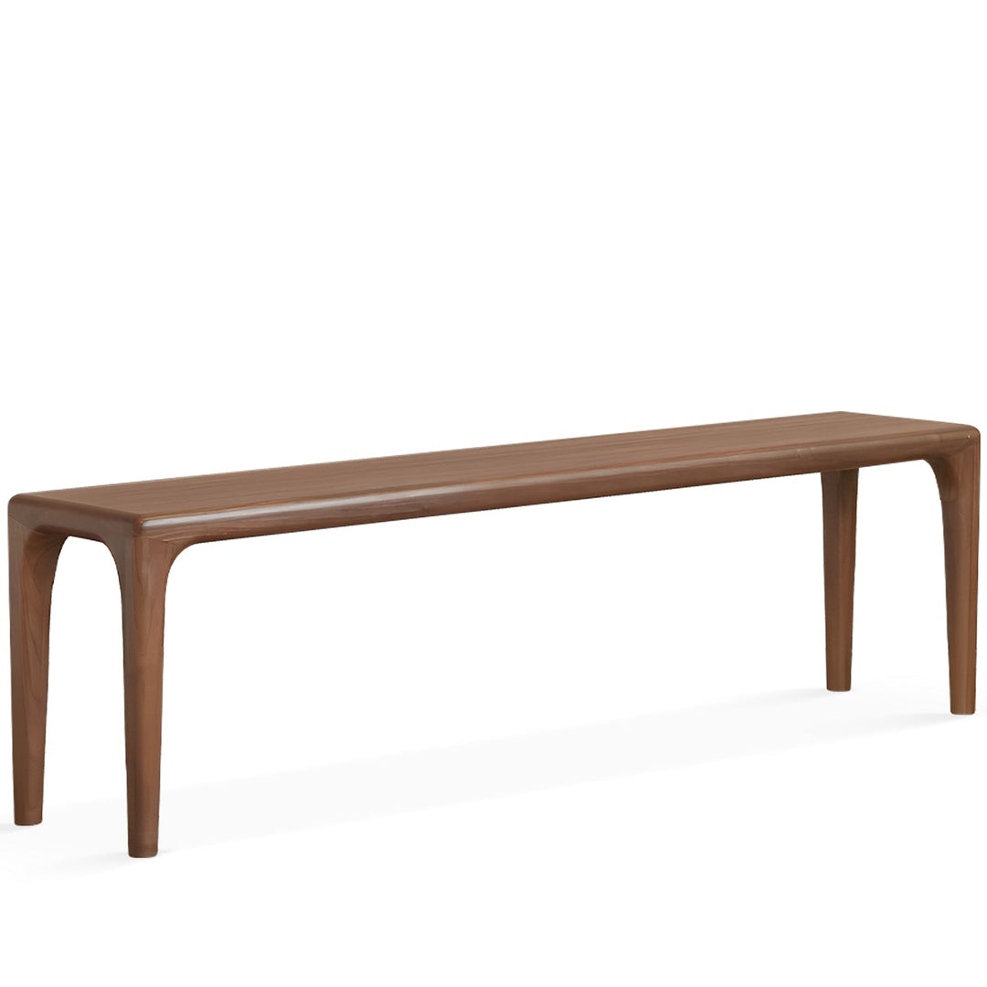 Japandi walnut wood dining bench conti conceptual design.