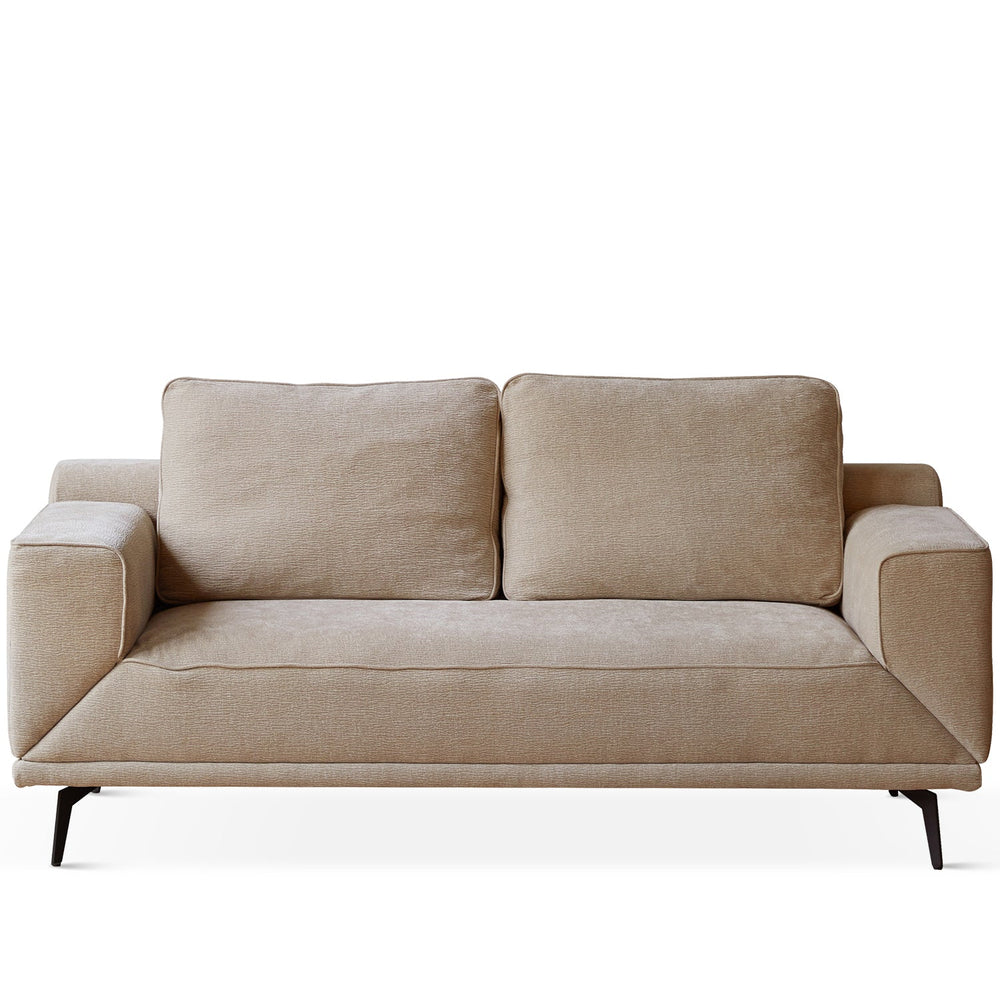 Modern chenille velvet fabric 2 seater sofa bed unfold in white background.