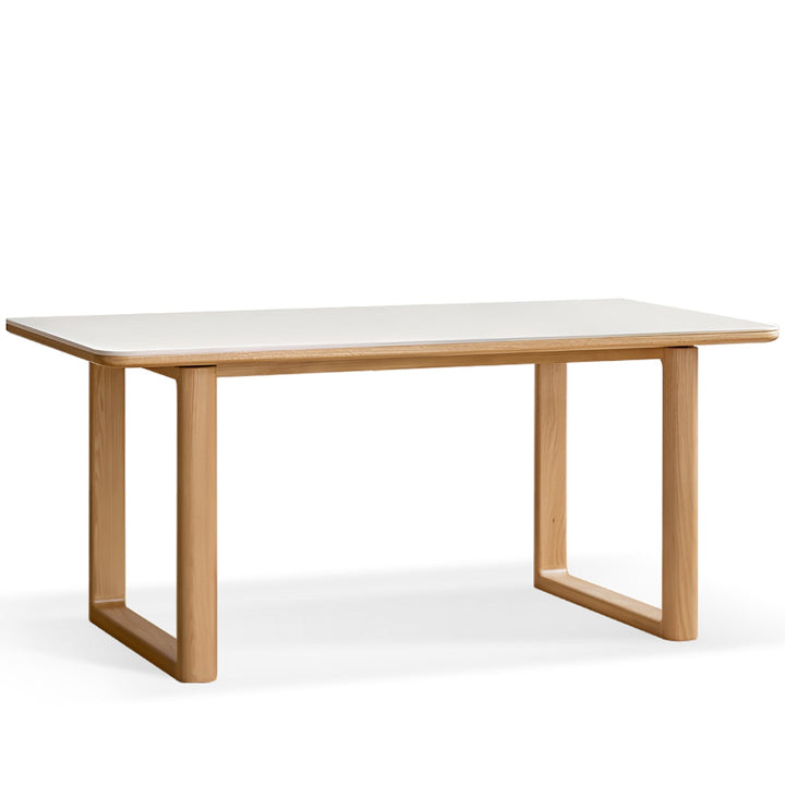 Scandinavian oak wood sintered stone dining table anchor environmental situation.