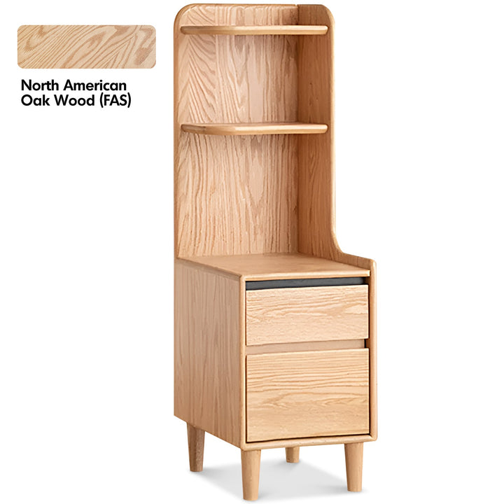 Scandinavian oak wood side table shelf luma environmental situation.